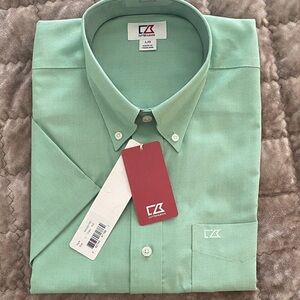 Cutter & Buck Men's Light Green Button Down Shirt